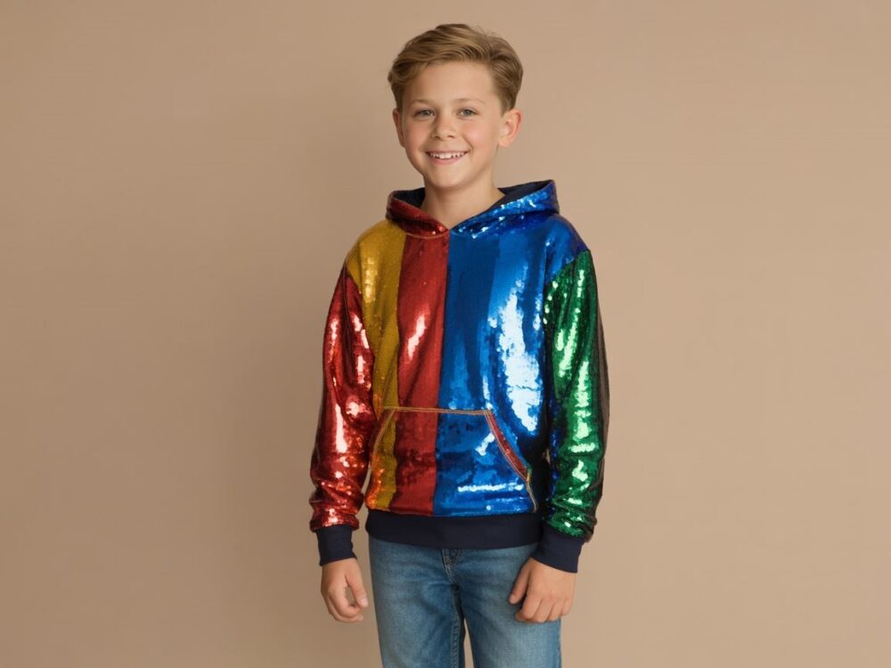 bluza z cekinami chłopiec