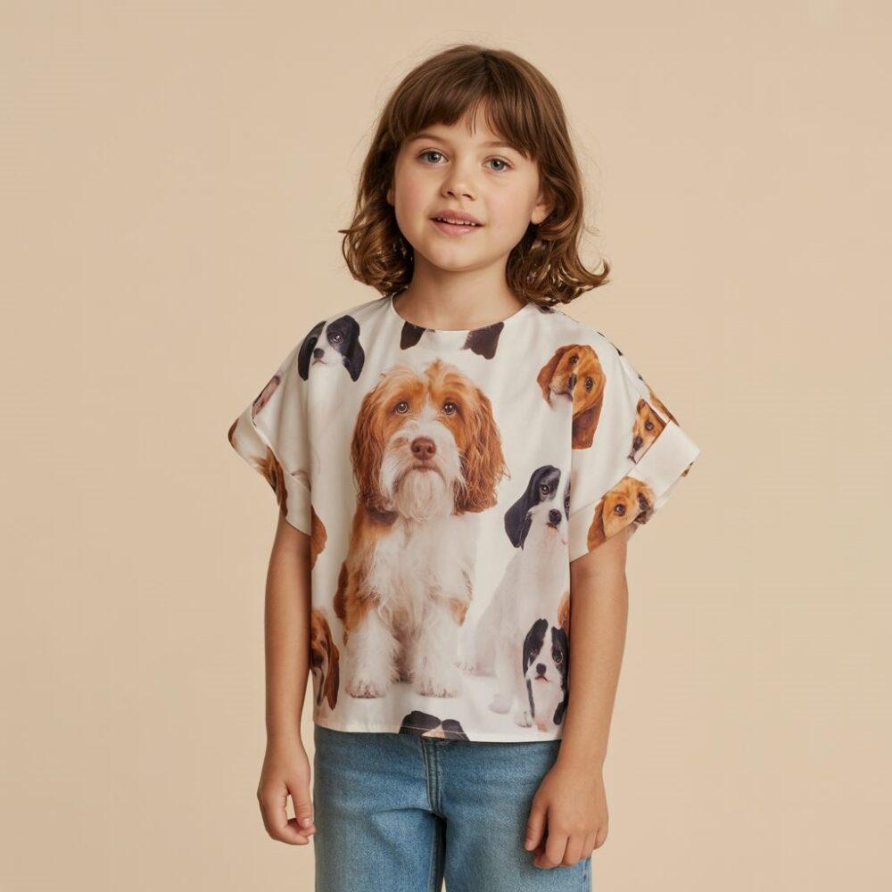 bluzka z psem dziewczynka