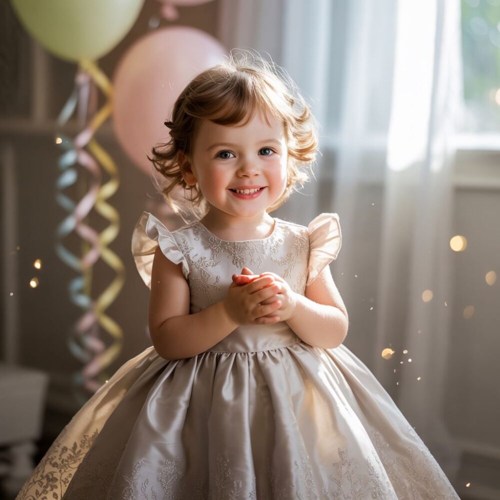 błyszcząca sukienka dziecięca