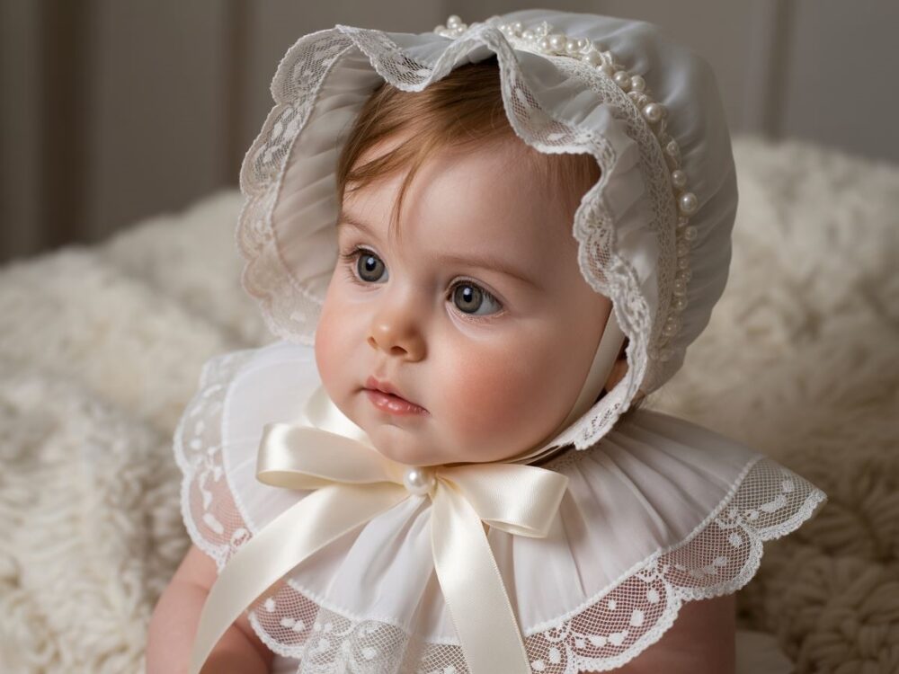 czapka z futerkiem na chrzest