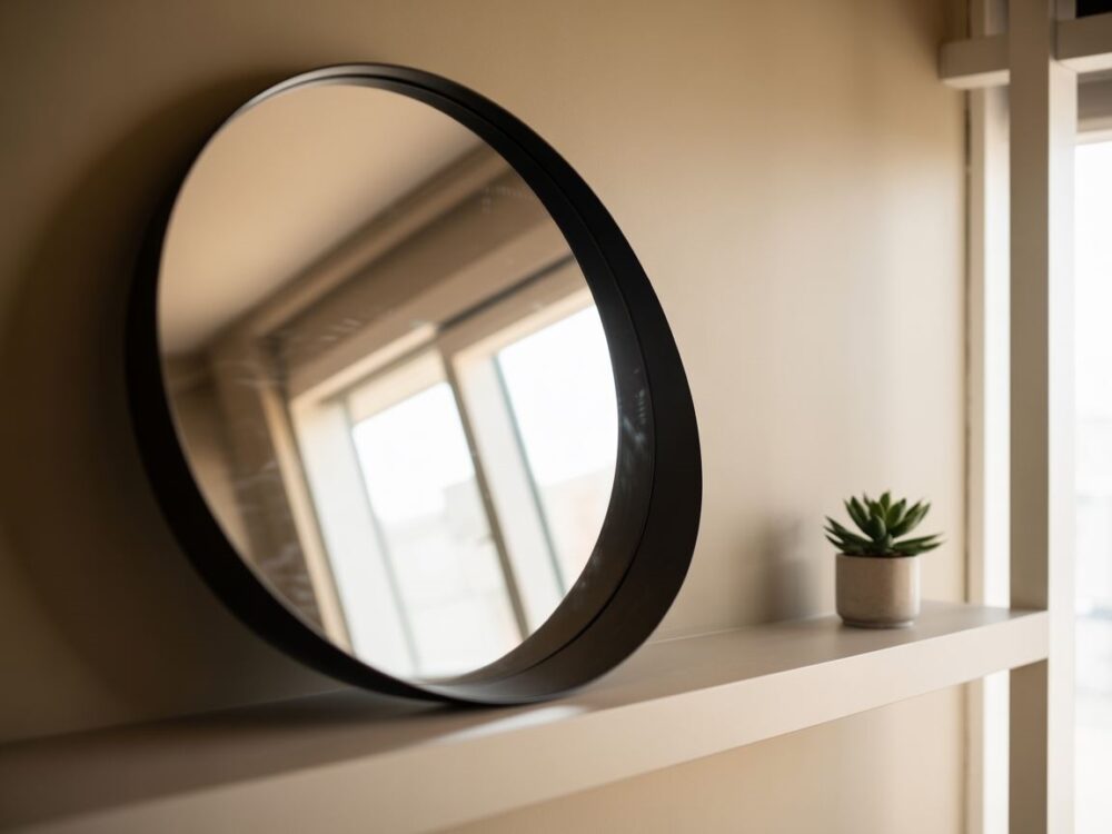 duże lustro na ścianie