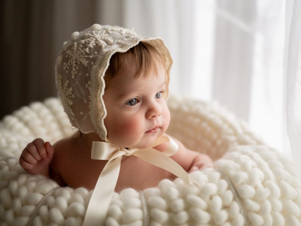 elegancka czapeczka niemowlęca