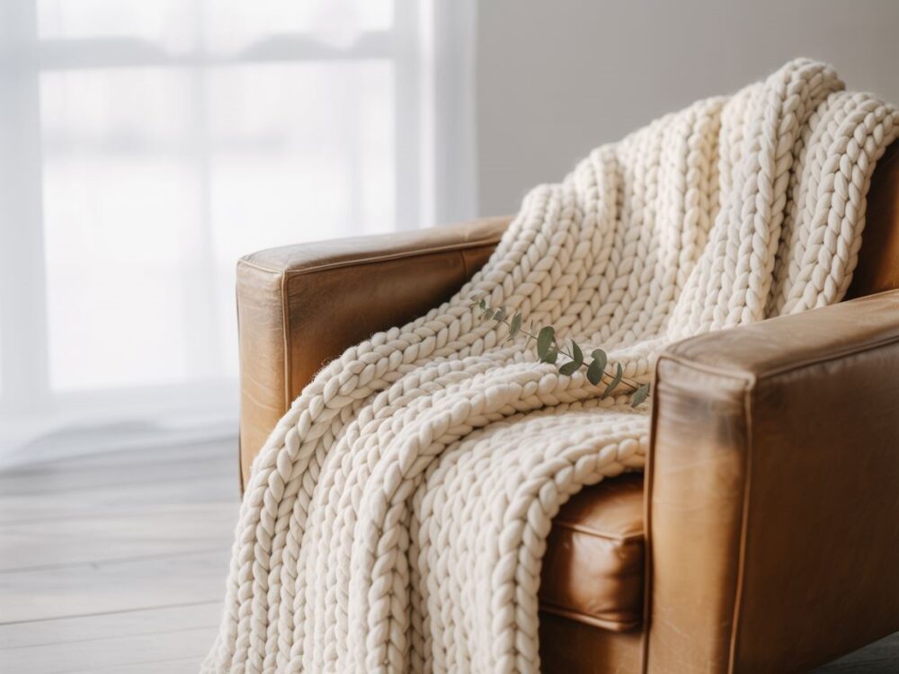 gruby koc ręcznie robiony