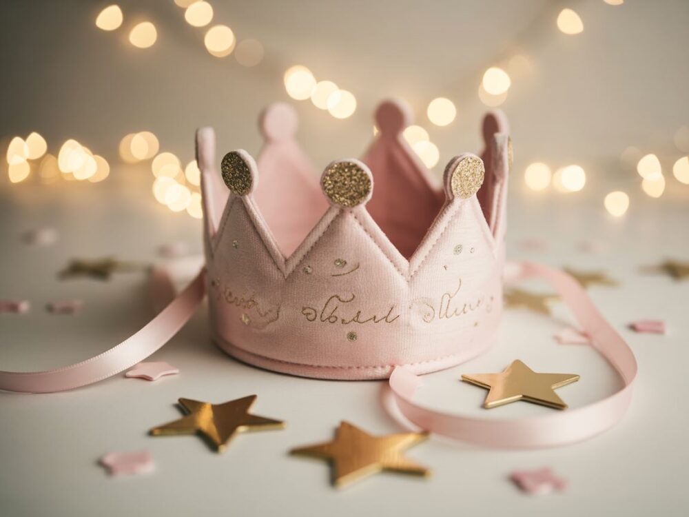 korona z tiulem i perłami