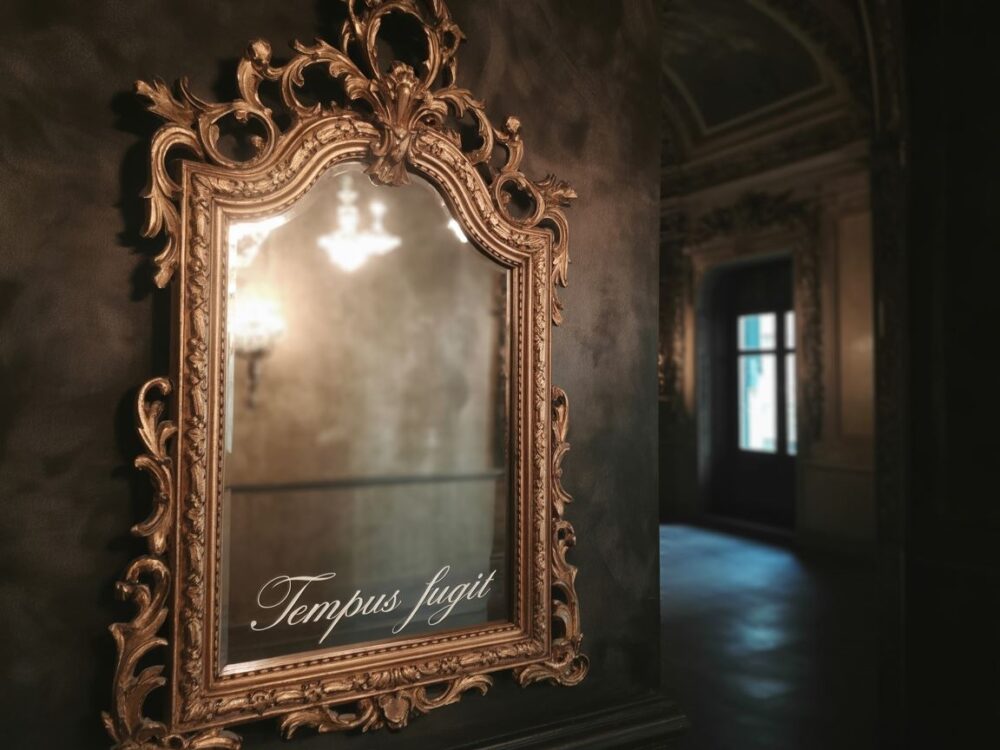 lustro z rzeźbioną ramą