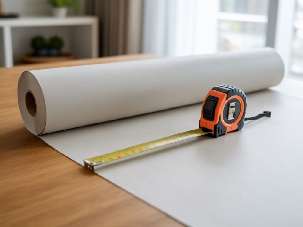 rolka tapety z miarką