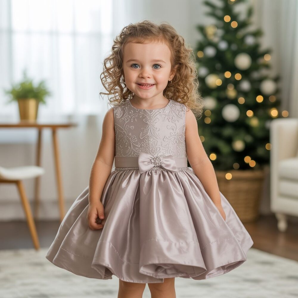 srebrna sukienka dziecięca