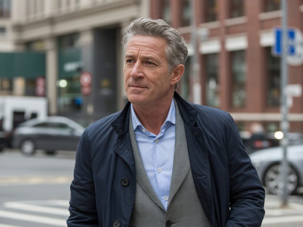 stylowy mężczyzna po pięćdziesiątce