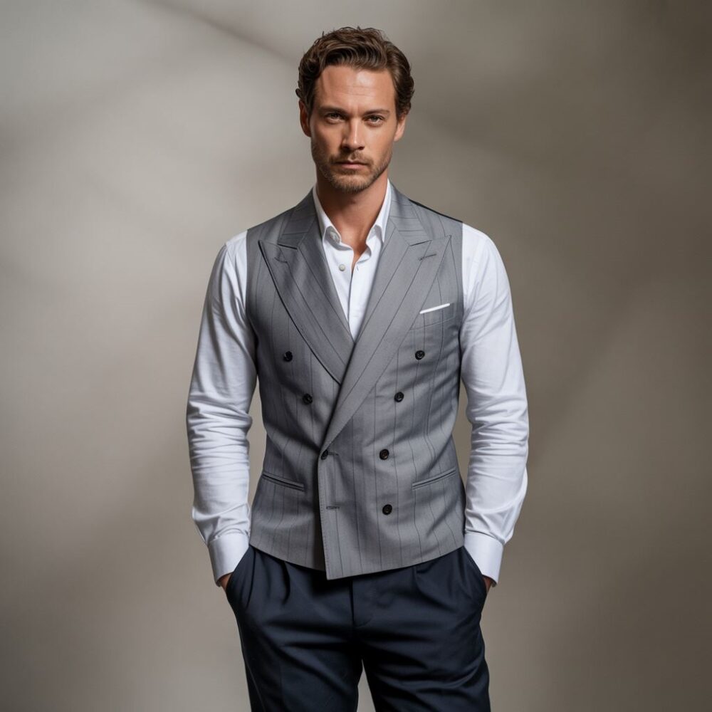 stylowy mężczyzna w kamizelce