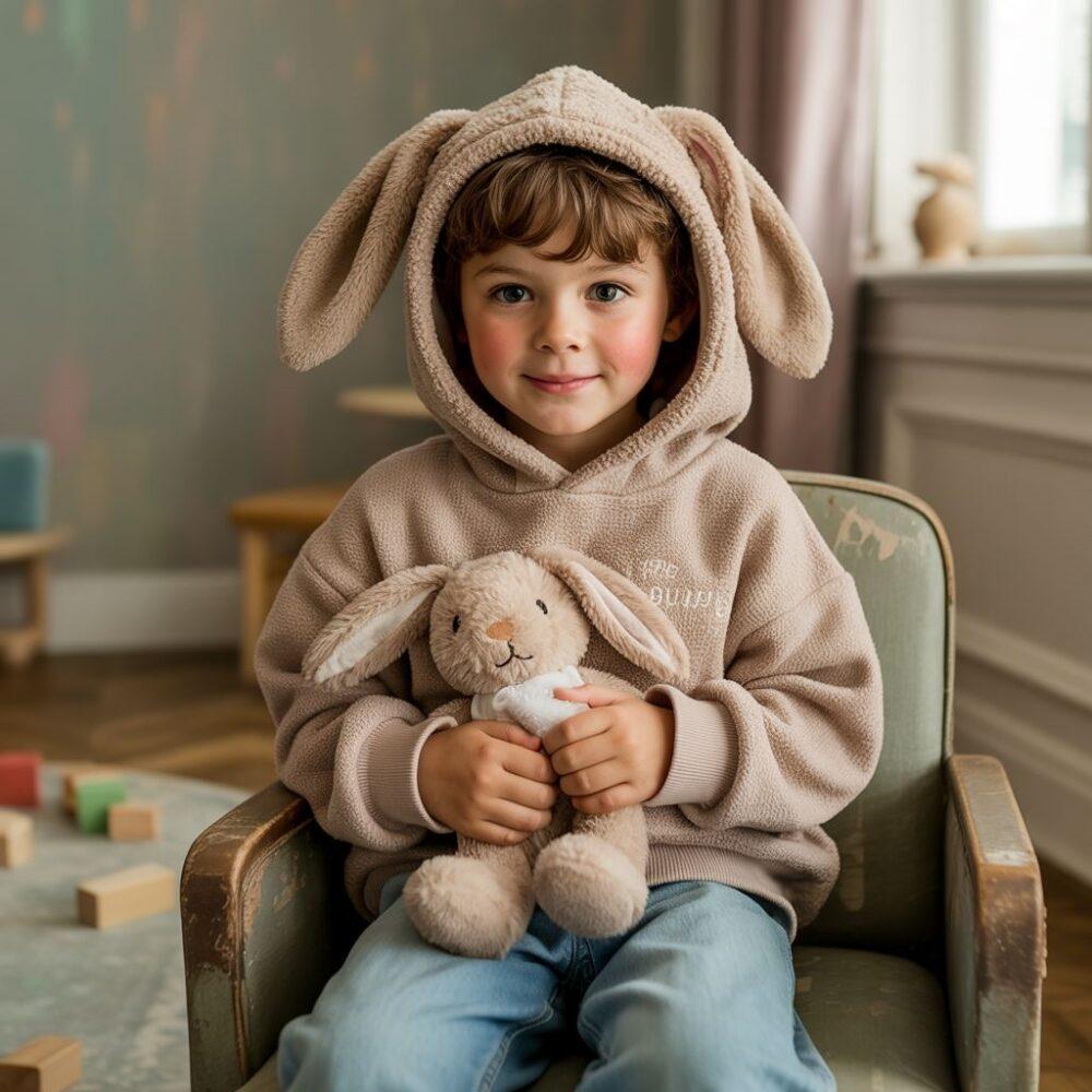 szara bluza z długimi uszami