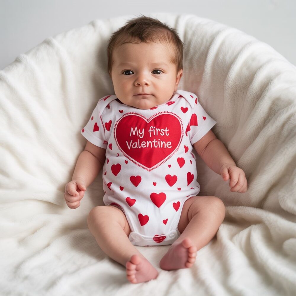 walentynkowe ubranko dla niemowlaka