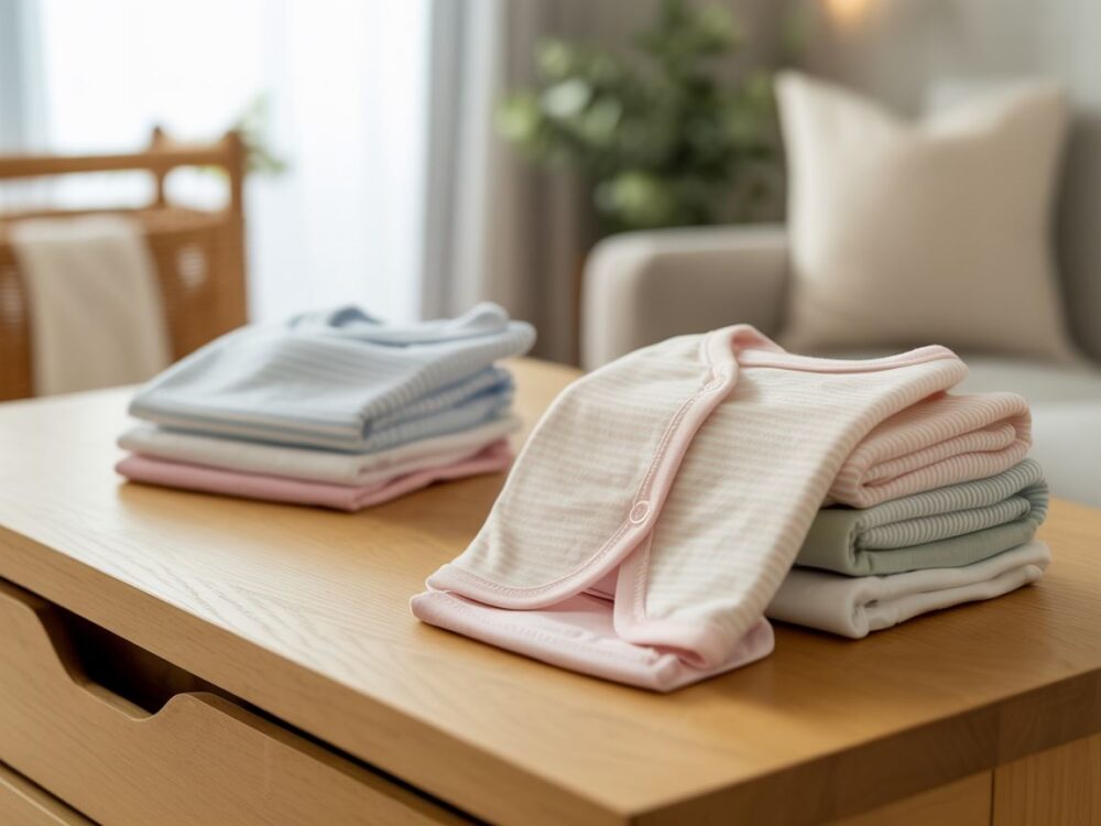 wyprasowane ubranka niemowlęce